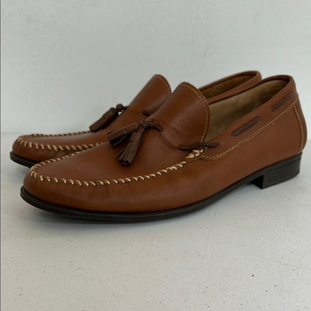 Sandrino Leather Loafers with Moccasin Stitching brown 12D - Picture 2 of 7